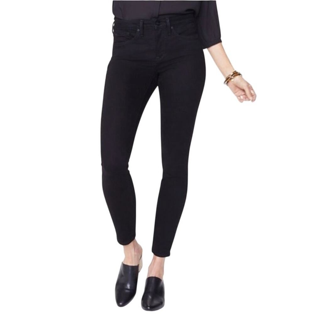 NYDJ Ami Skinny Jeans Women's 8 Black LiftxTuck Slimming Mid Rise Stretch Denim